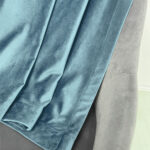 Draperie de Catifea Semi-Opaca 70% Baby Blue L2m/H2.75m cu Rejansa de 6cm - imagine 4