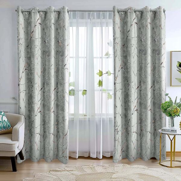 Draperie Luxury Emerald Blackout 80 %  Silver L3m/H2.30m cu Rejansă de 6cm