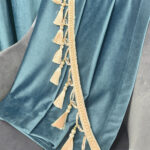 Draperie de Catifea Semi-Opaca 70% Baby Blue L2m/H2.75m cu Rejansa de 6cm - imagine 3