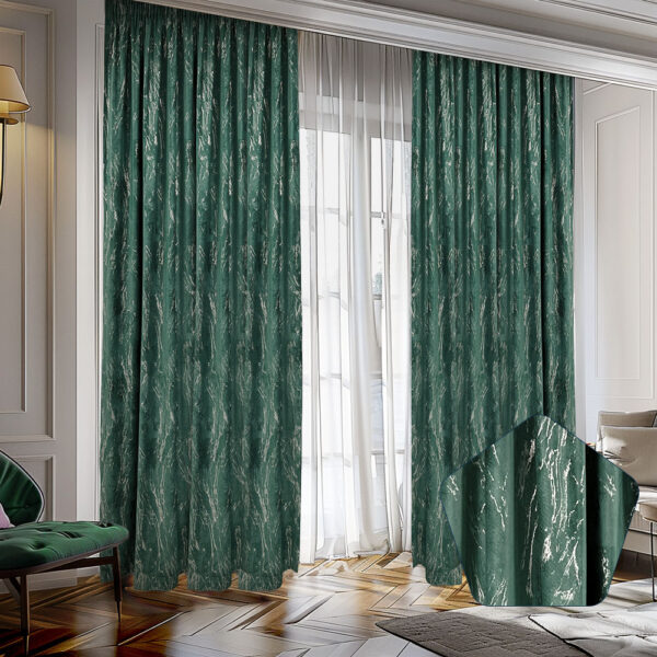 Draperie Luxury Guernica Blackout 80 % Verde L-4m/H-2.05m cu Rejansa de Bara