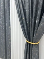 Draperie Luxury Velvet Blackout 80 % Gri Inchis L1.90m/H2.67m cu Rejeansa de 8cm Creion - imagine 6