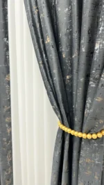 Draperie Luxury Velvet Blackout 80 % Gri Inchis L1.90m/H2.67m cu Rejeansa de 8cm Creion - imagine 3