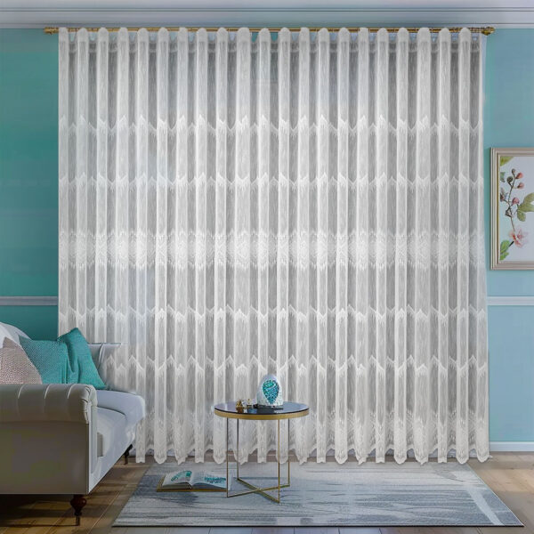 Perdea Brodată Cu Design Exclusiv Alb Sofia