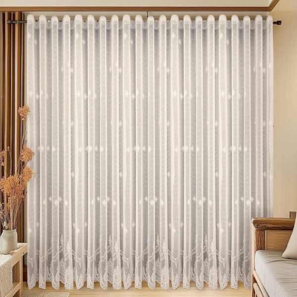 Perdea Brodată Cu Design Unic Crem Lia
