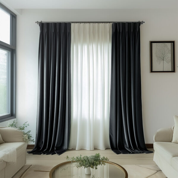 Draperie de Catifea Premium Blackout 100% Gri L2m/H3m cu Rejansa de 6 cm