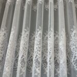 Material de Perdea Evelina cu Broderie Tesuta Alb 25PR080