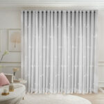 Material de Perdea Eva cu Broderie Decorativa Gri 25PR320