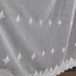 Material de Perdea Eva cu Broderie Decorativa Gri 25PR320 - imagine 3