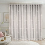 Material de Perdea Eva cu Broderie Fina Crem 25PR404K