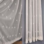 Material de Perdea Eva cu Broderie Fina Crem 25PR404K - imagine 2