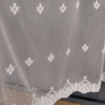 Material de Perdea Eva cu Broderie Fina Crem 25PR404K - imagine 3