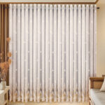 Material de Perdea Anisia cu Broderie Decorativa Crem/Auriu 24419