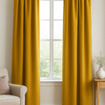 Draperie de Catifea Amsterdam Blackout 90% Galben Muștar