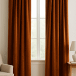 Draperie de Catifea Amsterdam Blackout 90% Cărămiziu
