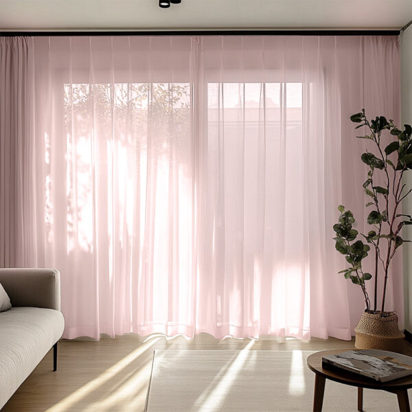 Perdea Batist Roz L3,20m/H2,18m cu Rejansa de 6cm
