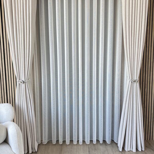 Perdea din Material Fin Semi- Transparent Alb ,,Classic Home”