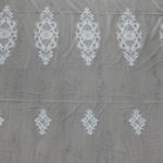 Material de Perdea Brodata Textura Groasa Crem