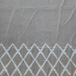 Material de Perdea Brodata Textura Groasa Alb