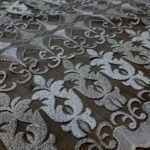 Material de Perdea Brodata Textura Groasa Crem-Auriu