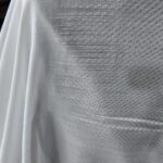 Material de Perdea Brodata In  Alb