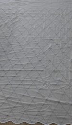 Material de Perdea Brodata Model Baklava Gri - imagine 3