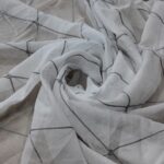 Material de Perdea Brodata Model Baklava Gri L3m/H2.45m cu Rejansa de 6cm