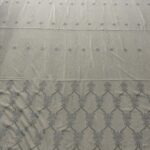 Material de Perdea Brodata Tul  Alb /Gri