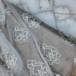 Material de Perdea Brodata   Alb