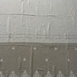 Material de Perdea Brodata Tul  Alb /Bej
