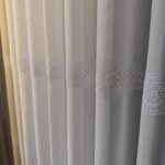 Perdea din In cu Broderie Elegantă Albă 6845