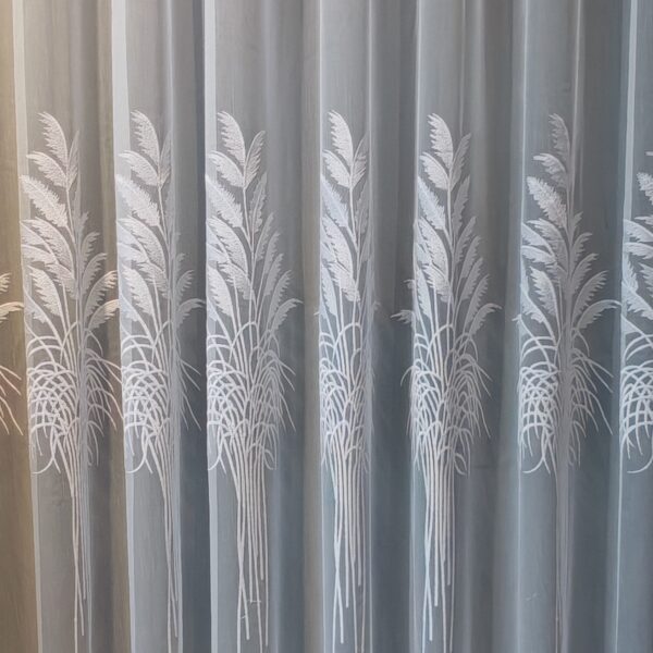 Perdea din Bambus cu Broderie Fină Albă 48077