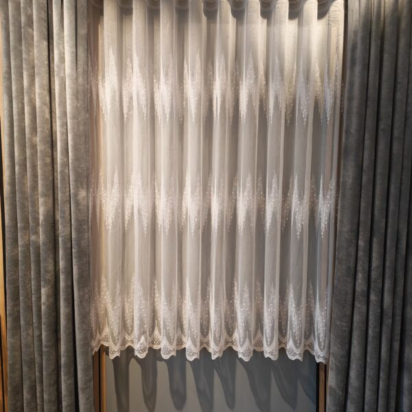 Perdea din Bambus cu Broderie Fină Albă 25PR121