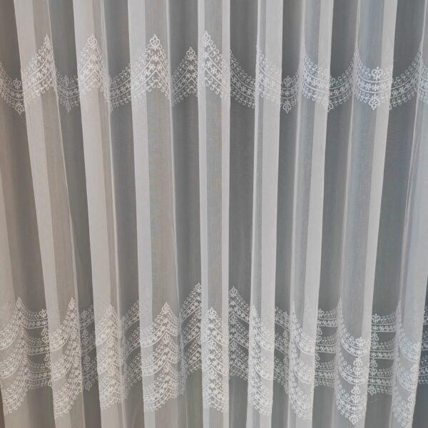 Perdea din Bambus cu Broderie Albă 25pr107