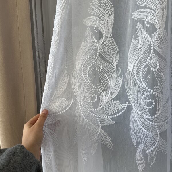 Perdea Vanessa cu Broderie Fina - Alb 25PR140