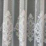 Perdea Daiana din Bambus cu Broderie Eleganta Albă
