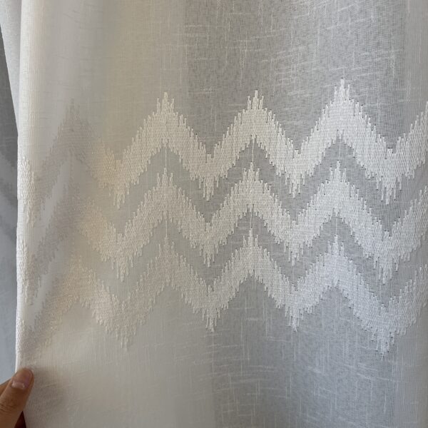 Perdea din In cu Broderie Elegantă Albă