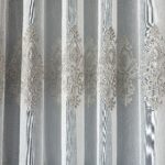 Perdea Daiana din Bambus cu Broderie Eleganta Gri 25PR083