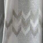Perdea din In cu Broderie Elegantă Crem/Gri