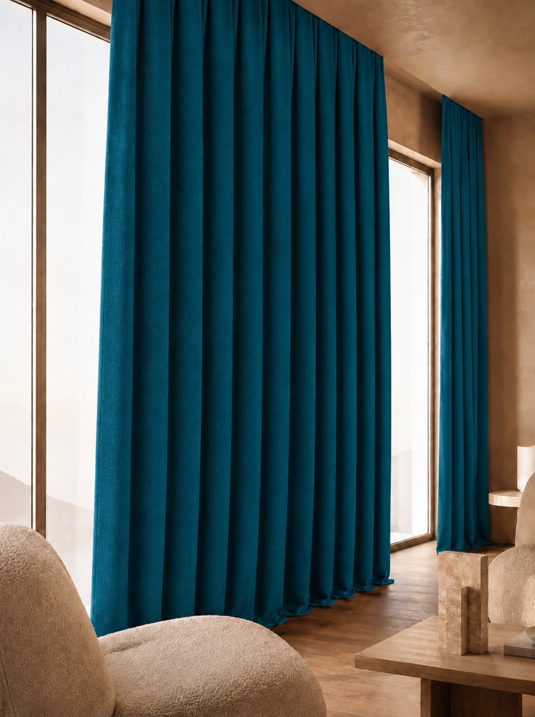 WhatsApp Image 2026-06-12 at 14.23.16 (3) Draperie Petek 14202 Turcoaz L2.40m/H2.60m cu Rejansa de 6cm - imagine 1