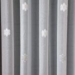 Perdea din In cu Broderie Florală Albă 3D 40427F