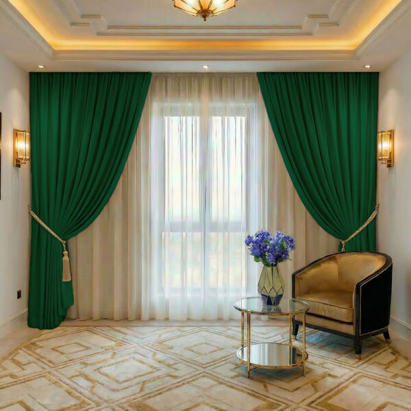 Draperie de Textura Groasa YEMEN 80% Blackout Verde