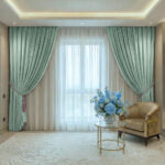Draperie de Textura Groasa YEMEN 80% Blackout Verde Mentă Deschis