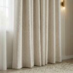 Draperie de Catifea Texturata Valencia Blackout 90% Bej - imagine 2