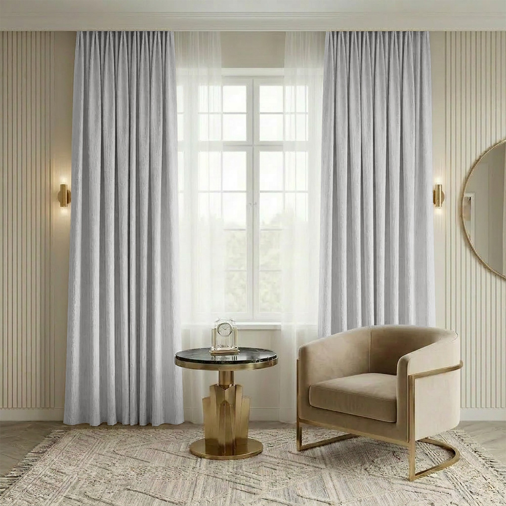 VALENCIA 107 Draperie de Catifea Texturata Valencia Blackout 90% Gri Deschis - imagine 1