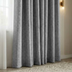 Draperie de Catifea Texturata Valencia Blackout 90% Gri Închis - imagine 2