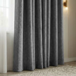 Draperie de Catifea Texturata Valencia Blackout 90% Gri Antracit - imagine 2