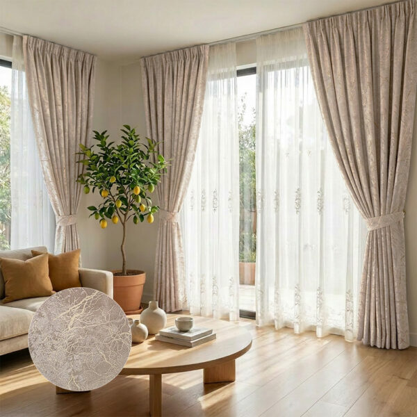 Draperie Cairo Luxury din Catifea cu Inserții Blackout 80% Bej