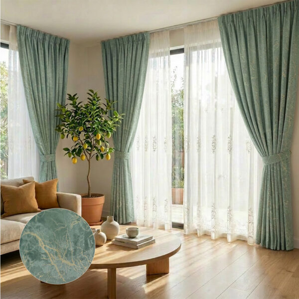 Draperie Cairo Luxury din Catifea cu Inserții Blackout 80% Verde Mentă