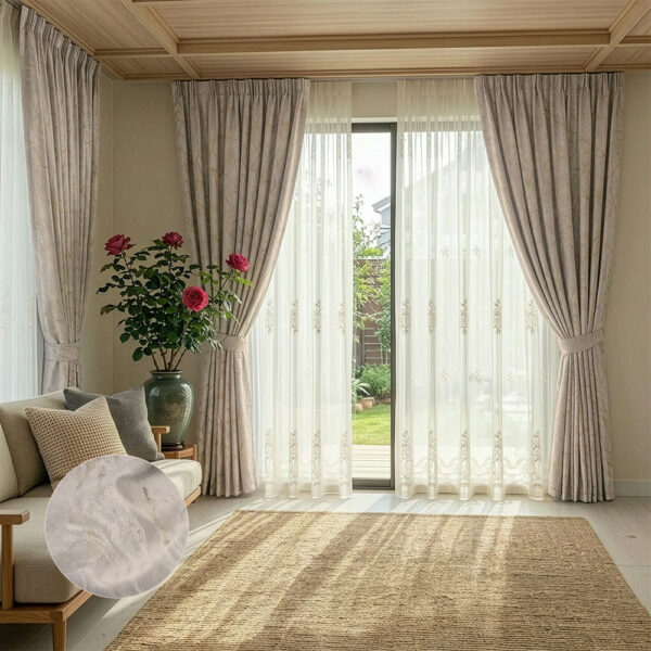 Draperie Lyon Luxury din Catifea cu Inserții Blackout 70% Gri Deschis