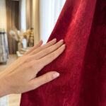 Draperie de Textură Nisip Turcesc Burgundi L3.5m/H2.58m cu Rejansă Wave - imagine 3